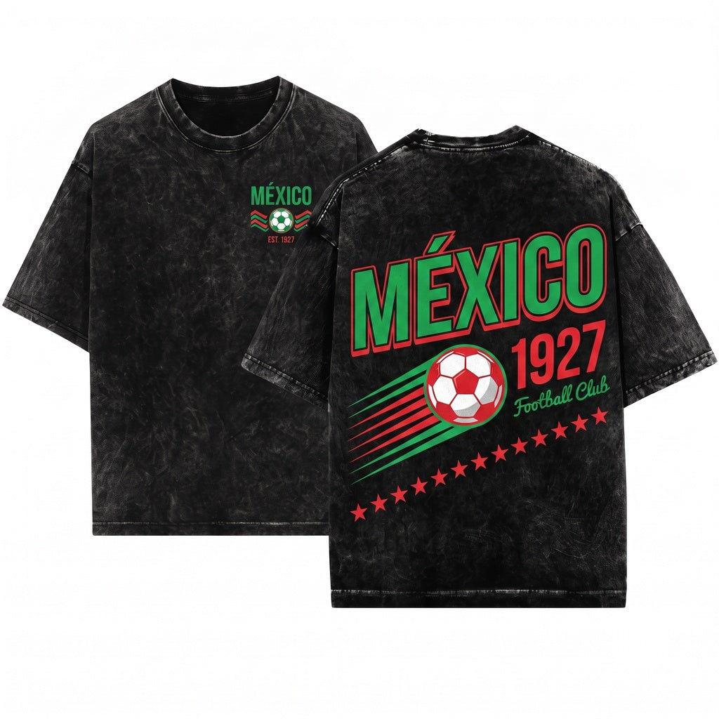 90s Mexico Soccer Graphic Retro Football Vintage Unisex Wash T-Shirt