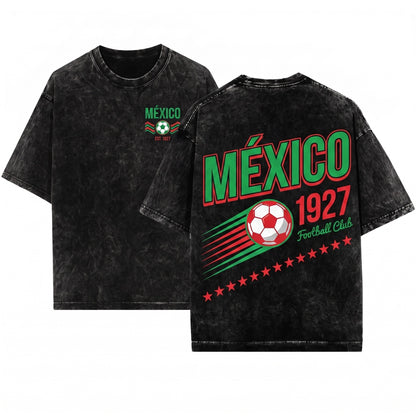 90s Mexico Soccer Graphic Retro Football Vintage Unisex Wash T-Shirt