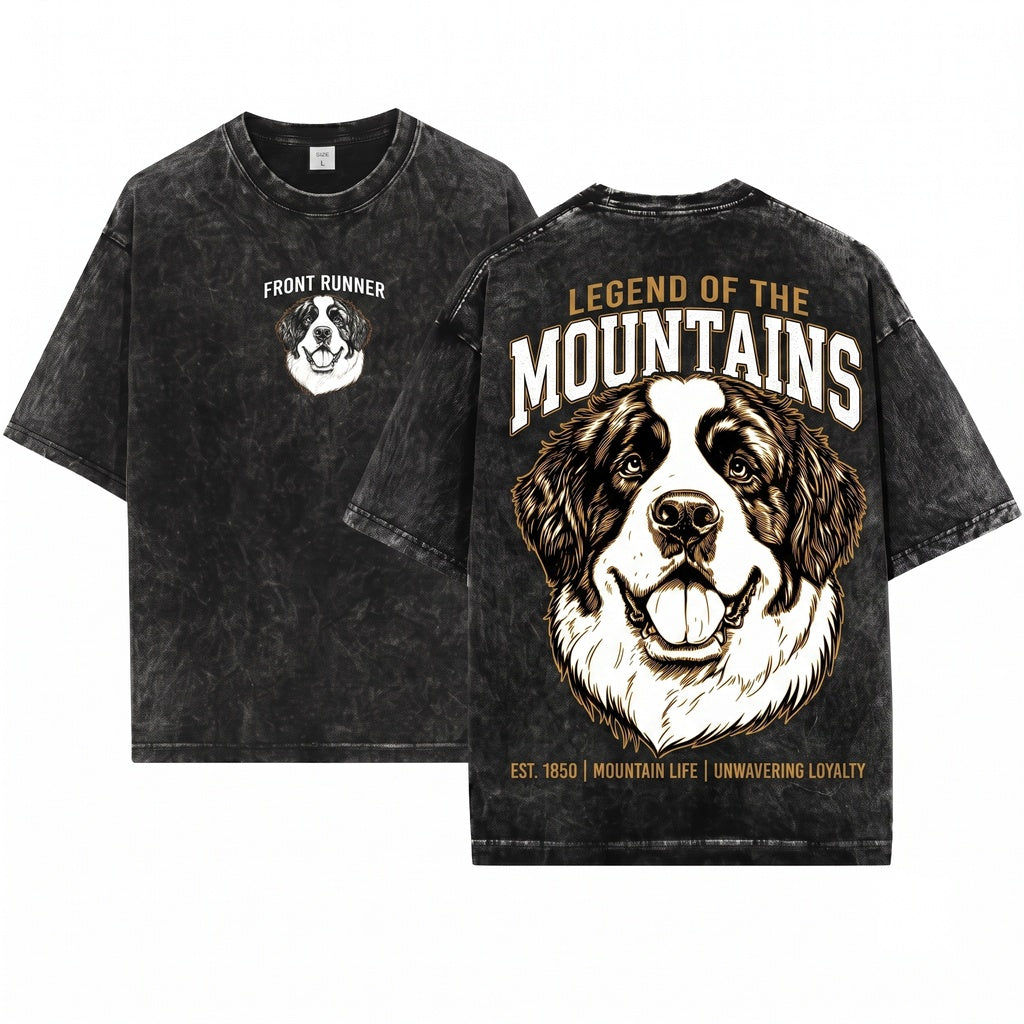 Saint Bernard Pet Dog Breed Animal Lover Crewneck Unisex Wash T-Shirt