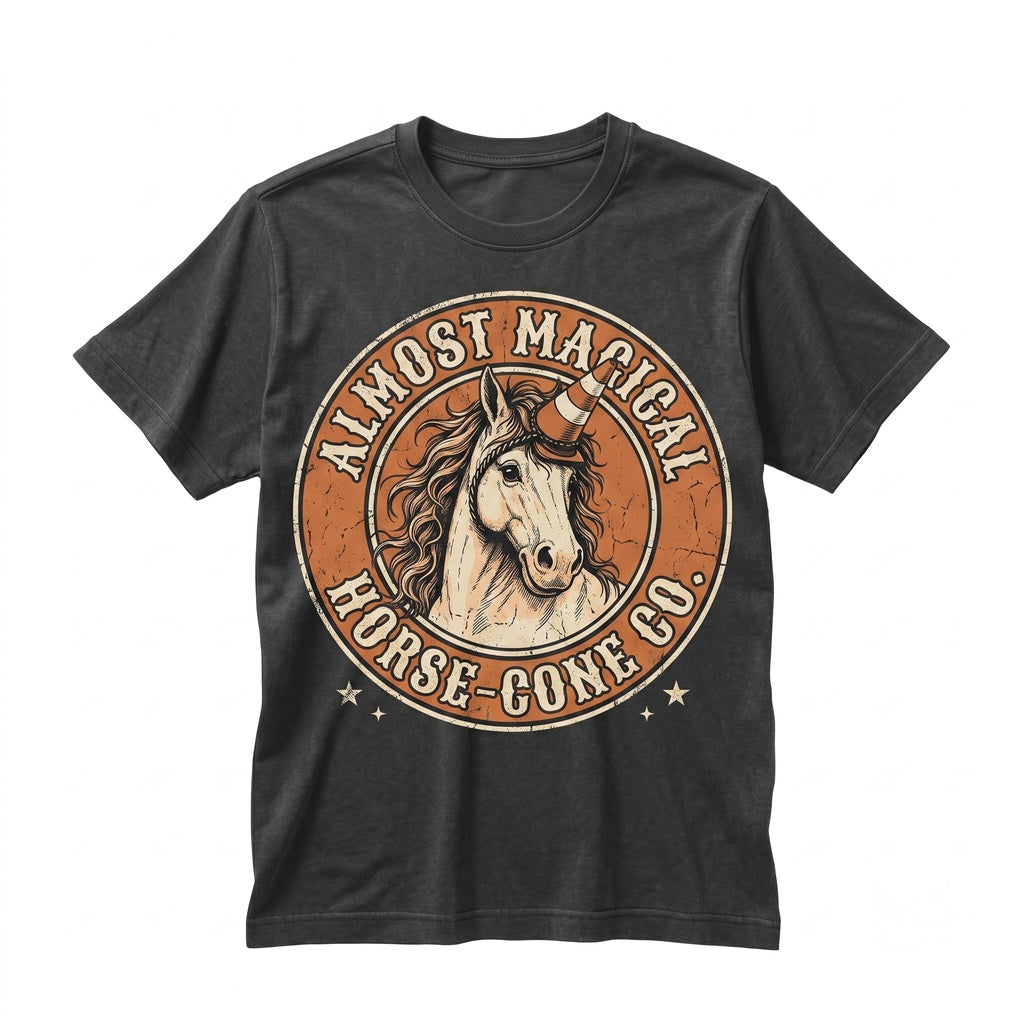 Funny Equestrian Unicorn Humor Horse Lover Novelty Present Graphic Apparel Unisex TShirt