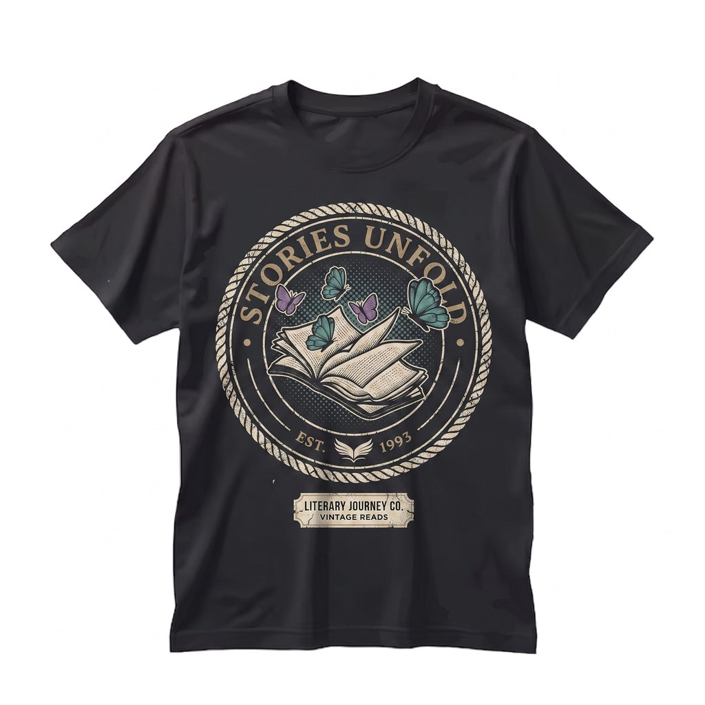 Embroidered Open Book Butterfly Floral Graphic Tee, Dark Romance Romantasy Reader Apparel, Bookish Merch Gift, Unisex TShirt