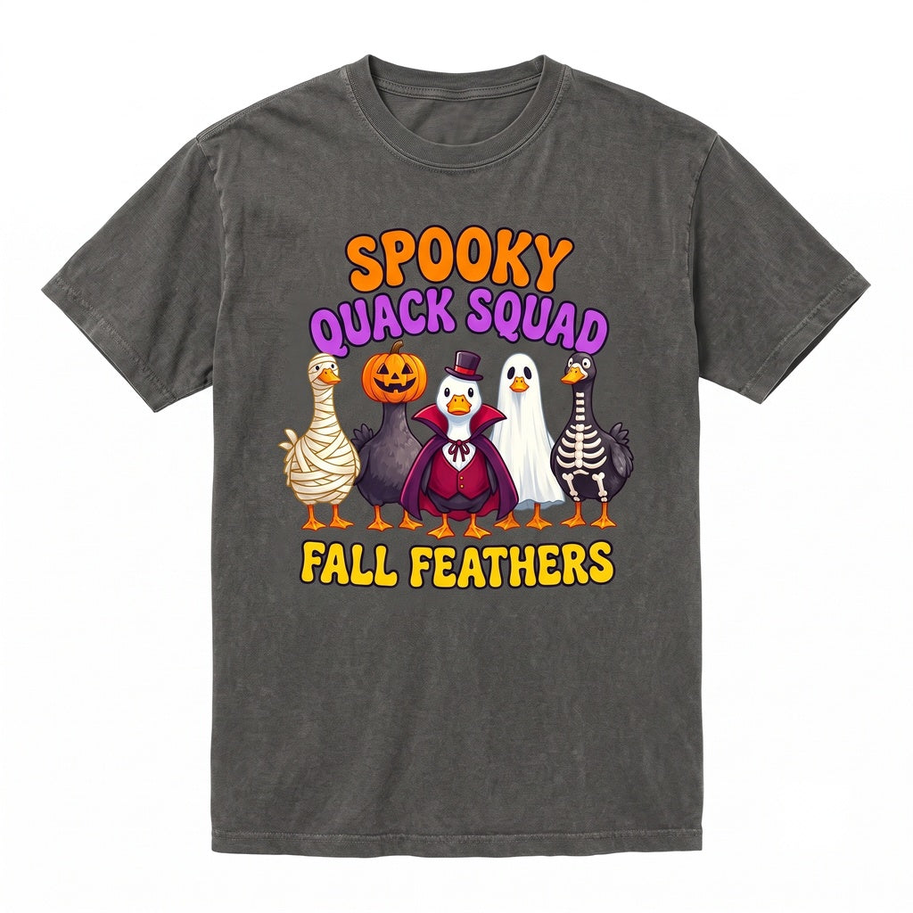 Spooky Halloween Goose Squad Cute Mummy Pumpkin Ghost Duck Fall Animal Unisex TShirt