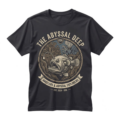 Three Anglerfish Moon Deep Sea Ocean Animal Graphic Marine Biology Weird Biologist Gift Apparel Unisex TShirt