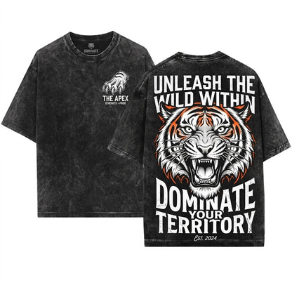 Vintage Tiger Graphic Wild Cat Retro Snow Gift Unisex Wash T-Shirt