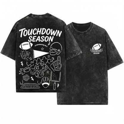 Football Game Day Touchdown Season Doodles Football Mama Sweatshirt Unisex Wash T-Shirt
