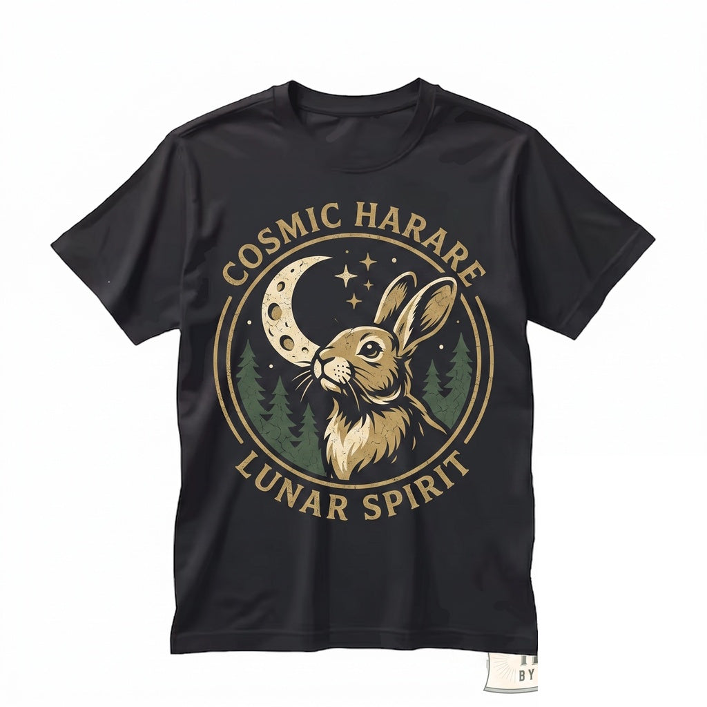 Vintage 90s Funny Howling Bunny at Full Moon Easter Gift for Rabbit Lovers Unisex TShirt
