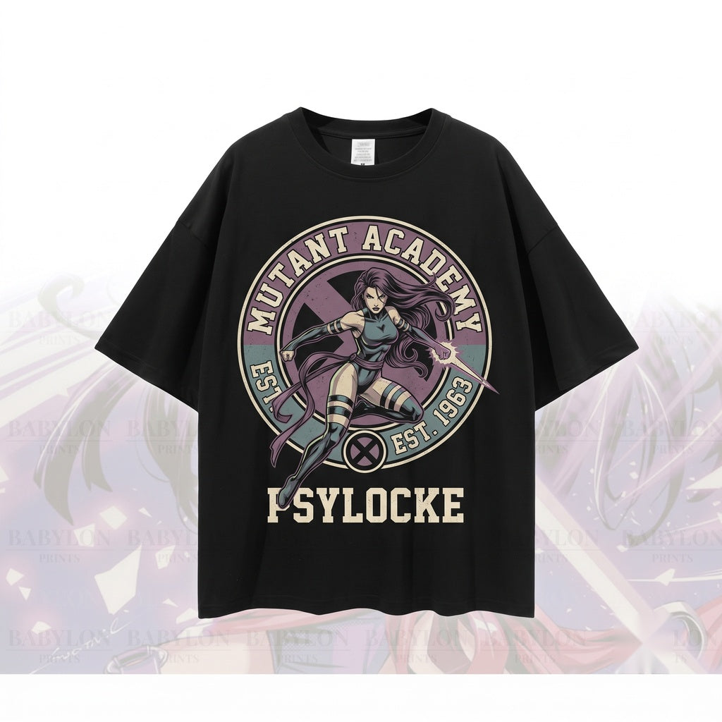 Oversized Psylocke Mutant Comic Book Graphic Apparel, Vintage Super Hero Retro Cotton Top Unisex TShirt