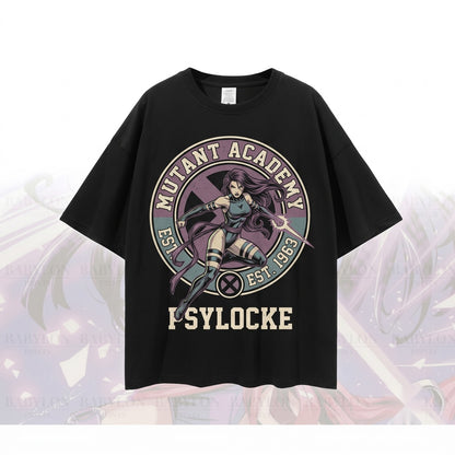 Oversized Psylocke Mutant Comic Book Graphic Apparel, Vintage Super Hero Retro Cotton Top Unisex TShirt