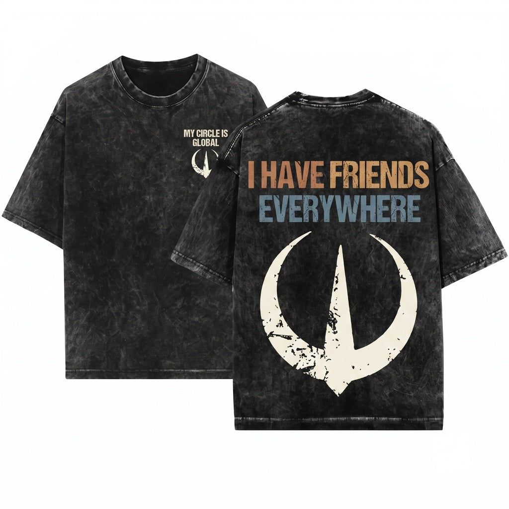I Have Friends Everywhere Retro Graphic Movie Minimalist Gift Unisex Wash T-Shirt