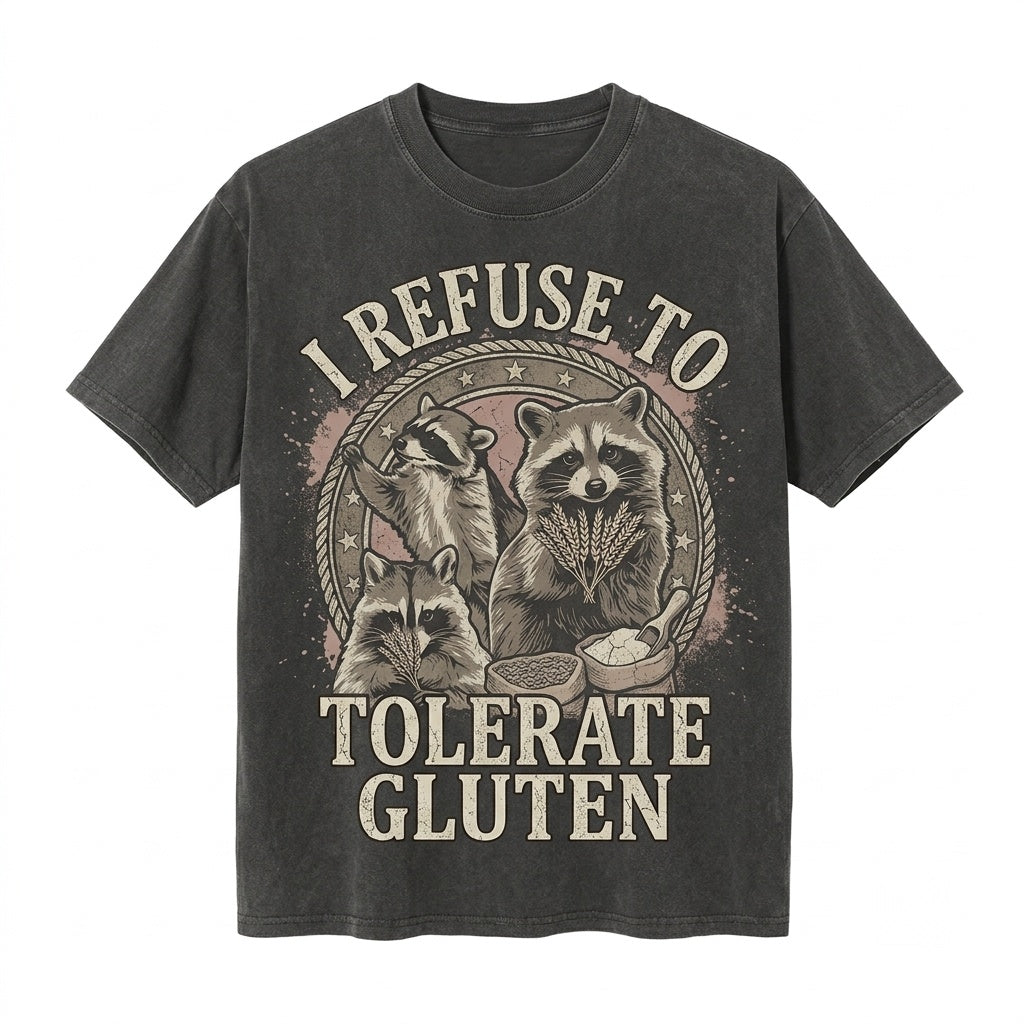 I Refuse To Tolerate Gluten Vintage Graphic Tee Gift Unisex TShirt