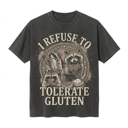 I Refuse To Tolerate Gluten Vintage Graphic Tee Gift Unisex TShirt