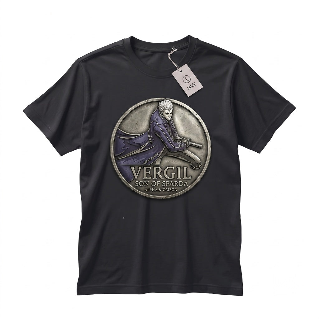 Vergil Awakened Demon Hunter Anime Gaming Graphic Cotton Apparel Unisex TShirt