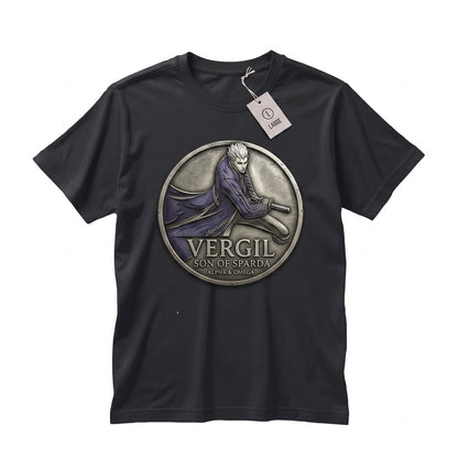 Vergil Awakened Demon Hunter Anime Gaming Graphic Cotton Apparel Unisex TShirt
