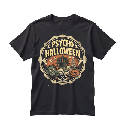 Spooky Season Halloween Horror Psycho Boils Ghouls Ghost Graphic Unisex TShirt