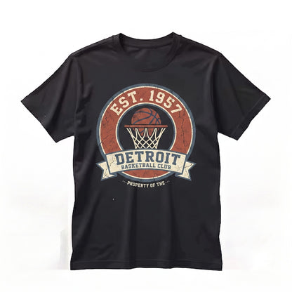 Detroit Basketball Vintage Hoops Fan Game Day Graphic Unisex TShirt