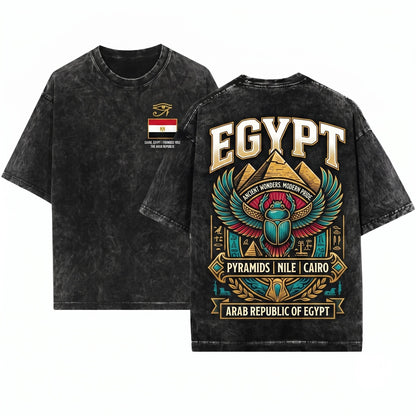 Egypt Patriotic Heritage Cultural Graphic Gift National Pride Souvenir Apparel Unisex Wash T-Shirt