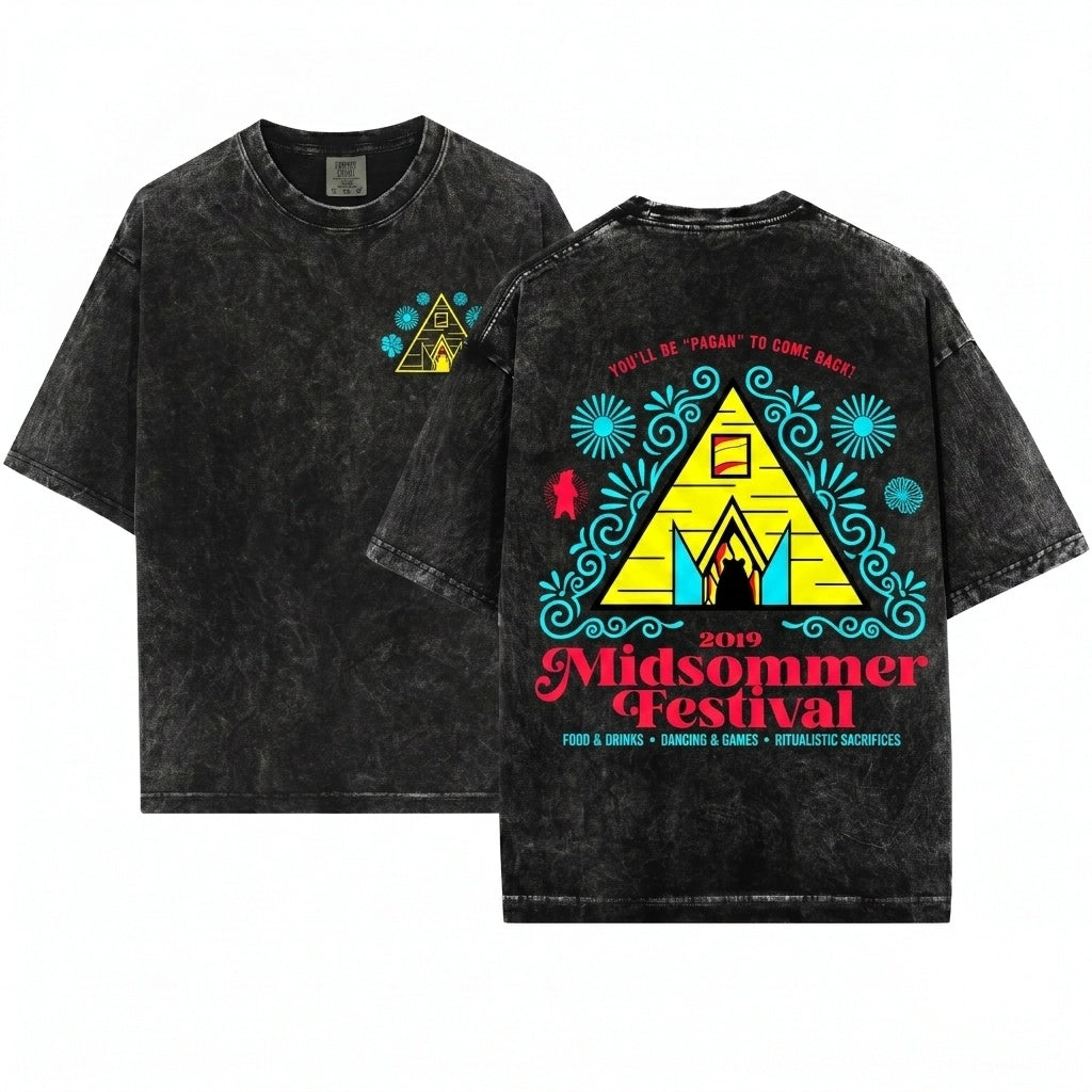 Midsommar Festival Temple Horror Movie Inspired Graphic Unisex Wash T-Shirt