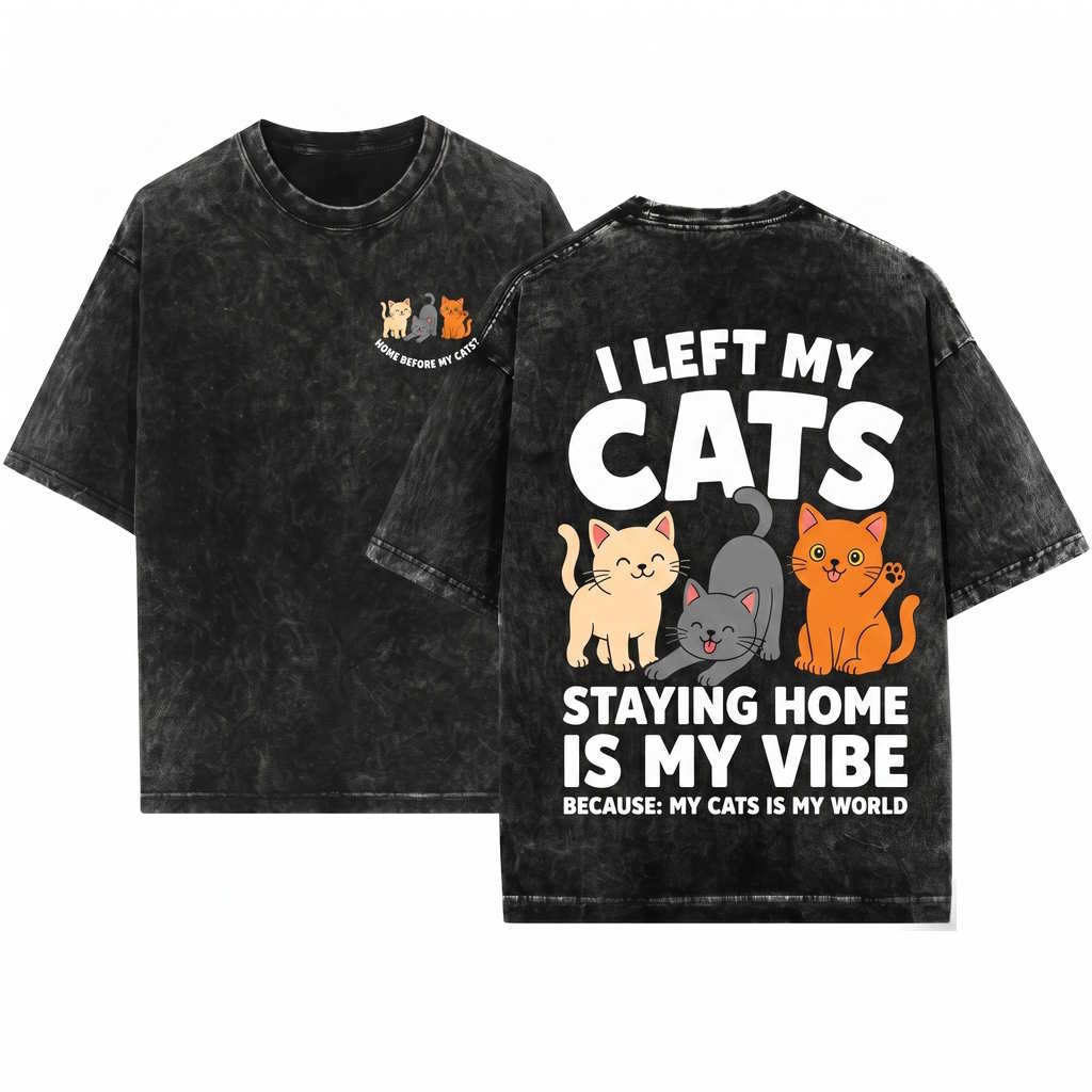 I Left My Cats For This Funny Lover Sarcastic Kitty Pet Parent Gift Unisex Wash T-Shirt
