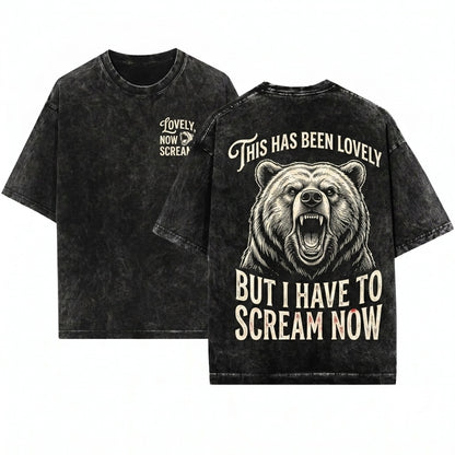 Screaming Goat Funny Meme This Has Been Lovely But I Have To Yell Now Vintage Graphic Unisex Wash T-Shirt