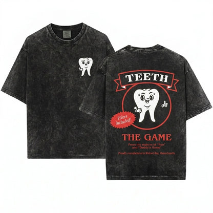Funny Teeth Widow Board Game Graphic TV Unisex Wash T-Shirt