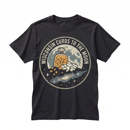 Three Raw Cheese Curds Galaxy Squeaky Dairy Vintage Foodie Funny Poutine Lover Wisconsin Graphic Top Unisex TShirt