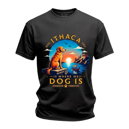 Ithaca Is Where My Dog Is Vintage Golden Retriever Lover Graphic Unisex TShirt