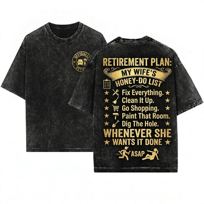 Funny Mens Retired Grandpa Birthday Gag Gift Unisex Wash T-Shirt