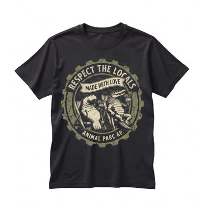 Florida Respect The Locals Everglades Beach Bag Alligator Manatee Crocodile Souvenir Gift Print Unisex TShirt