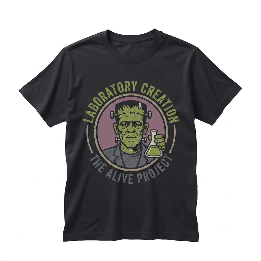 Vintage Silly Mad Scientist Halloween Monster Laboratory Frankenstein Spooky Family Vacation Apparel Unisex TShirt