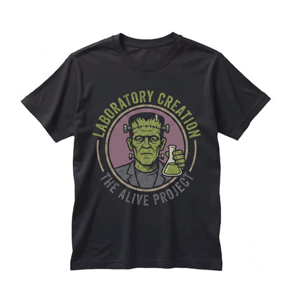 Vintage Silly Mad Scientist Halloween Monster Laboratory Frankenstein Spooky Family Vacation Apparel Unisex TShirt