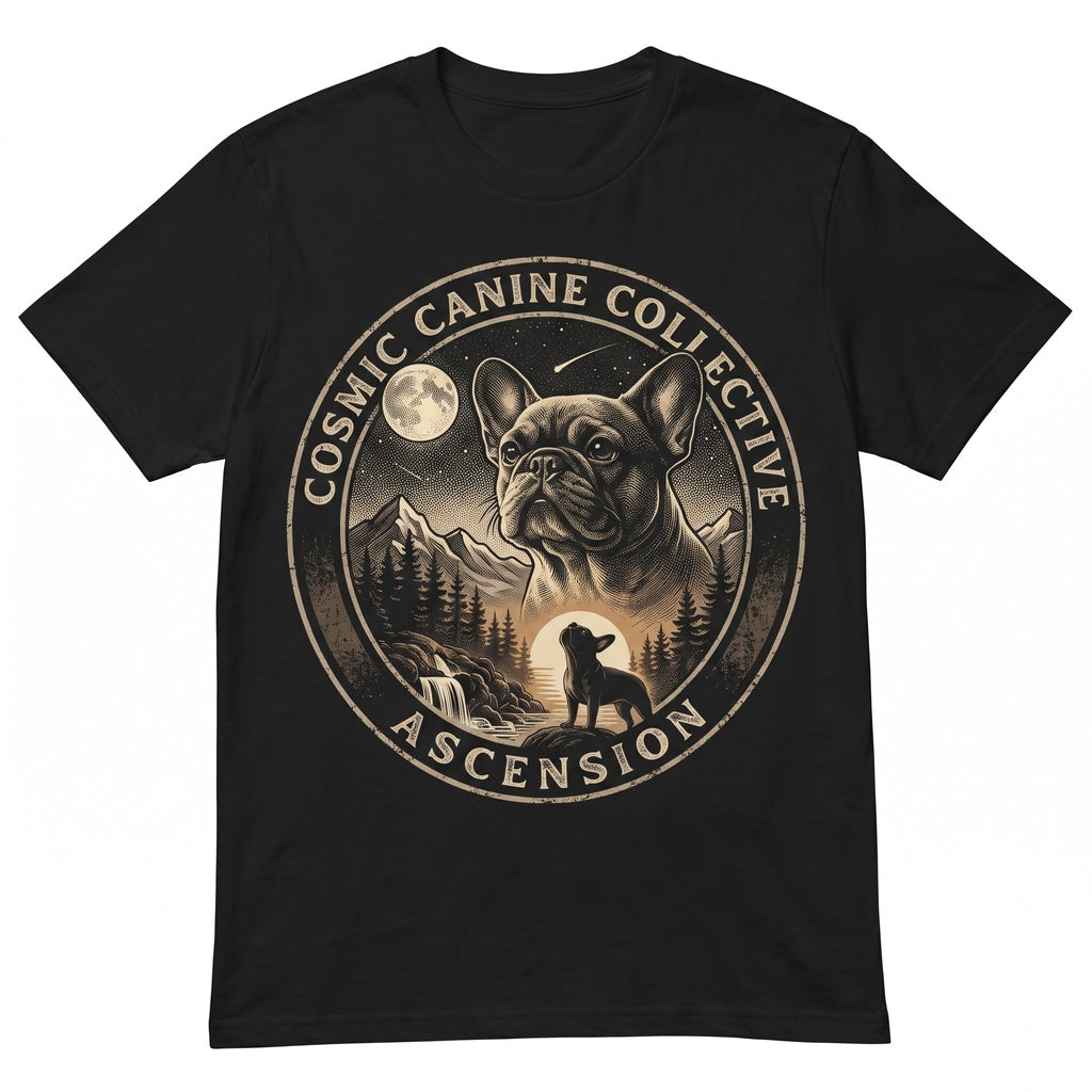 French Bulldog Howling Full Moon Retro Graphic Funny Canine Pet Parent Gift Unisex TShirt
