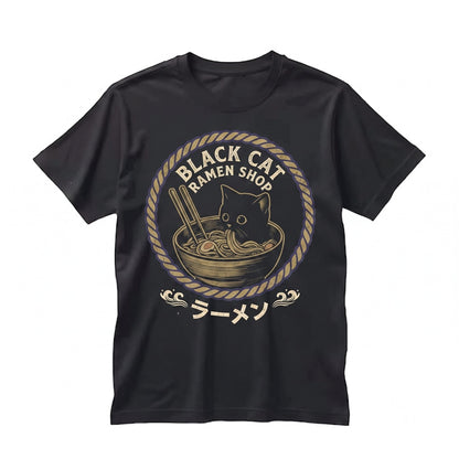 Black Cat Ramen Japanese Kawaii Noodle Sweatshirt Hoodie Sweater Kitty Lover Gift Unisex TShirt
