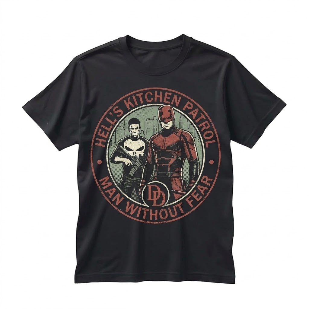 Oversized Matt Murdock Daredevil Born Again Comic Book Graphic Retro Punisher Vigilante Superhero Apparel Unisex TShirt