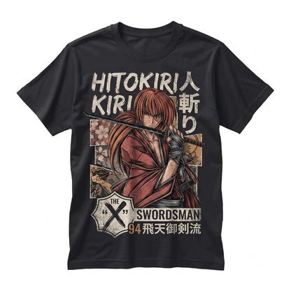 Japanese Anime Samurai Battousai Swordsman Cotton Jersey Short Sleeve Unisex TShirt