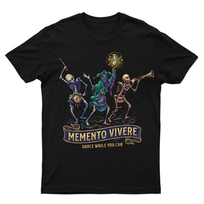 Dancing Skeletons Danse Macabre Medieval Musician Vintage Gothic Aesthetic Spooky Dark Academia Unisex TShirt