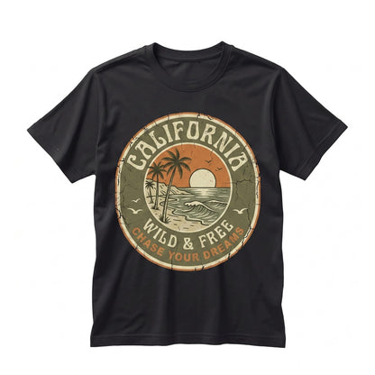 Retro California Beach Graphic Palm Tree West Coast Vacation Gift Apparel Unisex TShirt