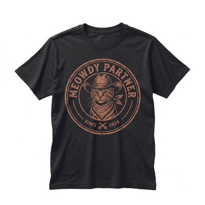 Meowdy Partner Funny Cowboy Kitten Meme Graphic Apparel Unisex TShirt