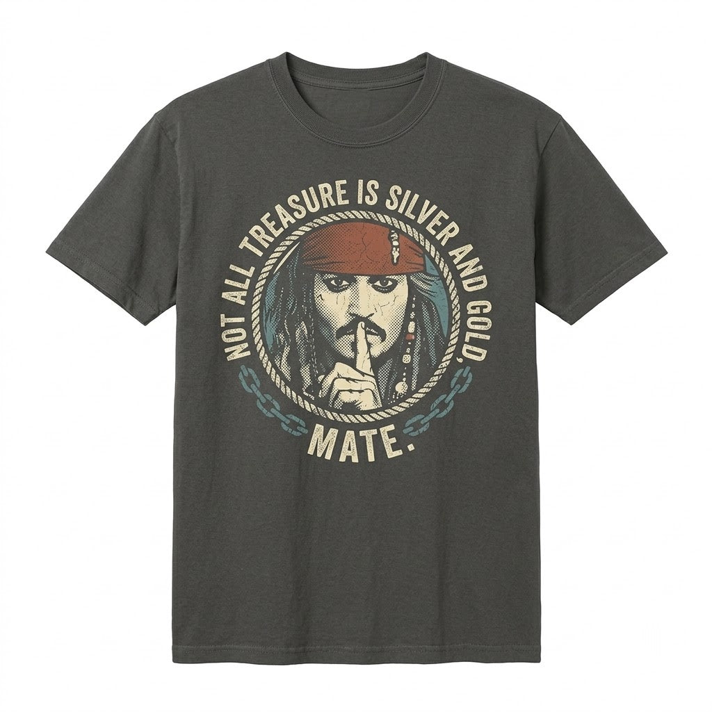 Vintage Pirate Captain Jack Graphic Theme Park Ride Unisex TShirt