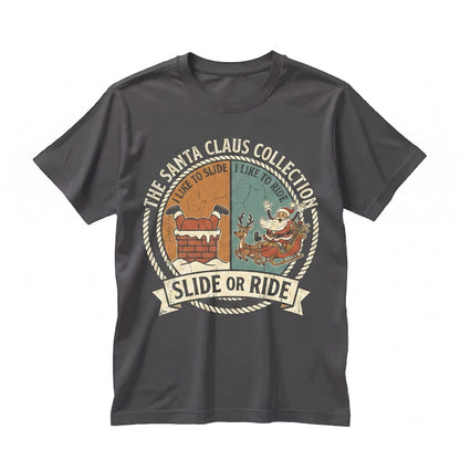 Funny Christmas Matching Couple Ride On Top Holiday Unhinged Raunchy I Like To Slide Inside Graphic Apparel Unisex TShirt