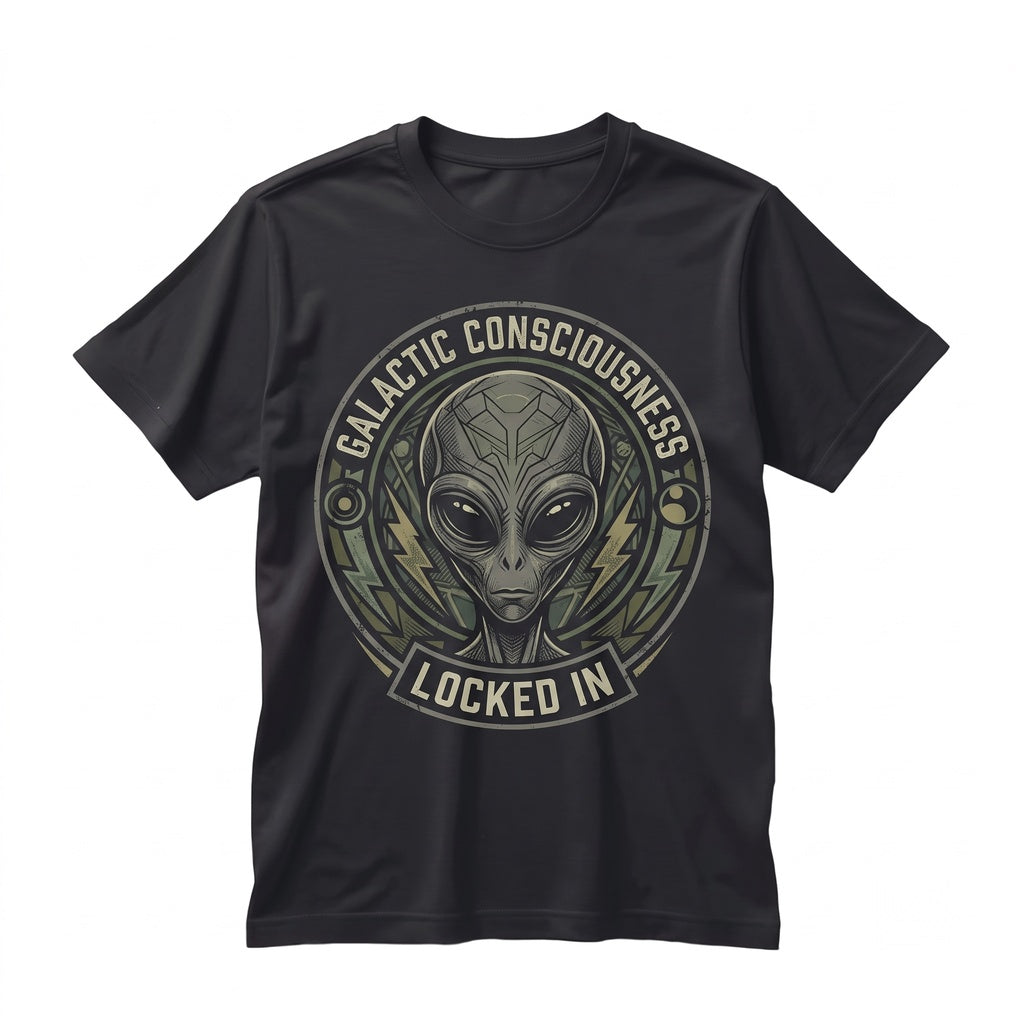 Locked In Alien Brainrot Meme Viral Internet Graphic Print Casual Unisex TShirt