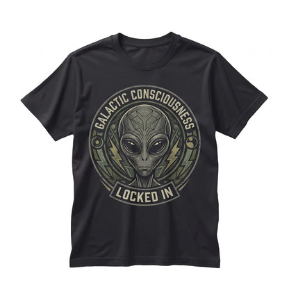 Locked In Alien Brainrot Meme Viral Internet Graphic Print Casual Unisex TShirt