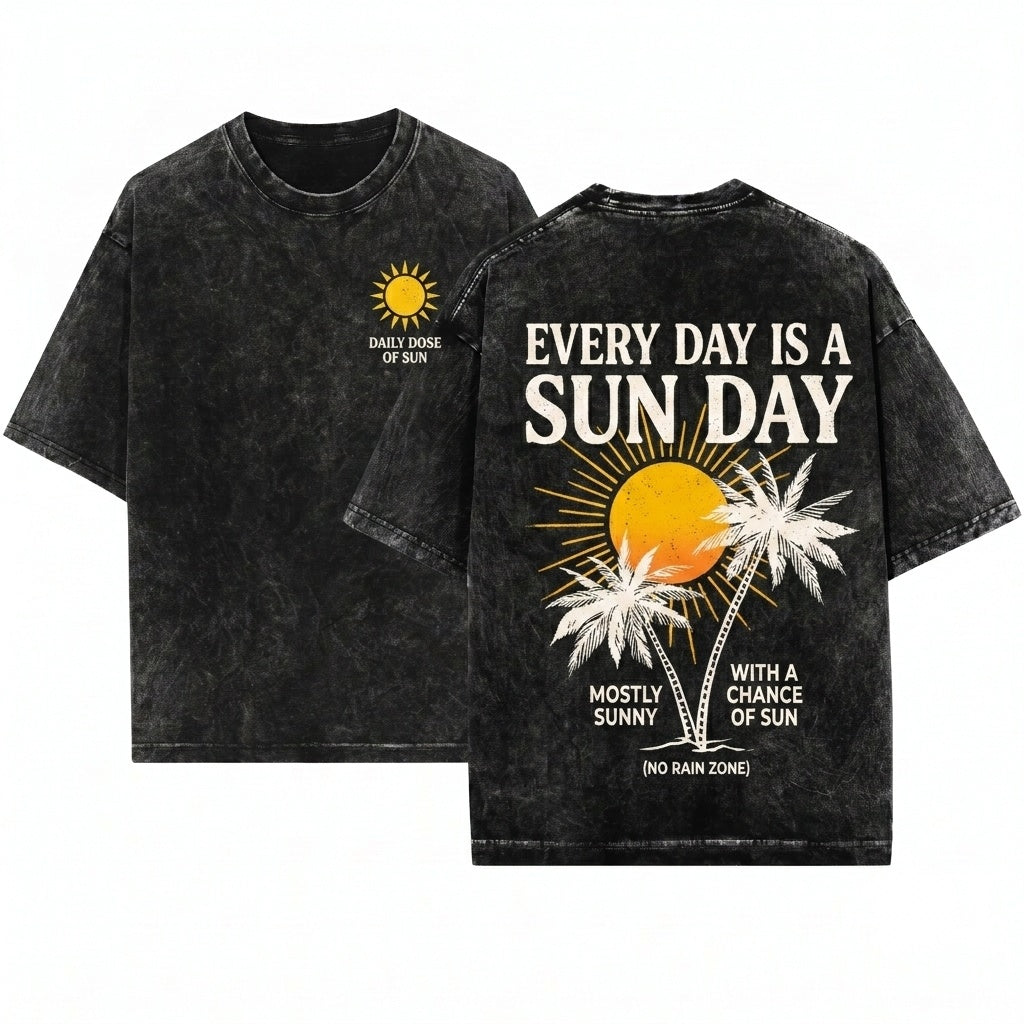 Retro Sunshine Chasing Sunsets Beach Coconut Girl Cute Summer Unisex Wash T-Shirt