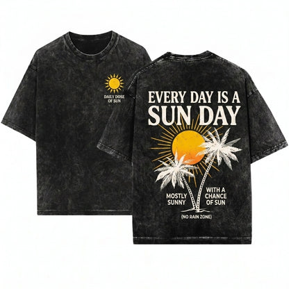 Retro Sunshine Chasing Sunsets Beach Coconut Girl Cute Summer Unisex Wash T-Shirt