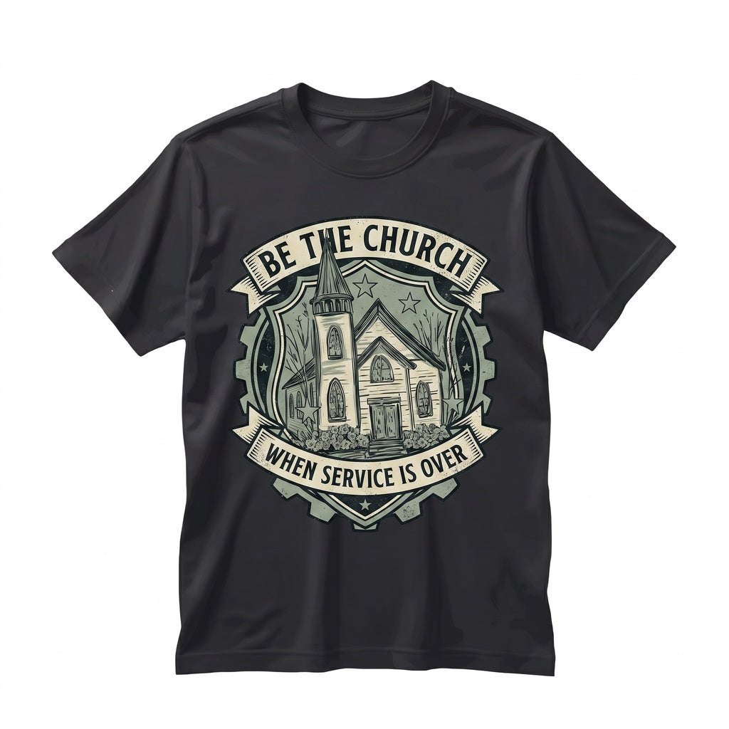 Be the Church When Service is Over Christian Faith Over Fear Religious Graphic Apparel Unisex TShirt