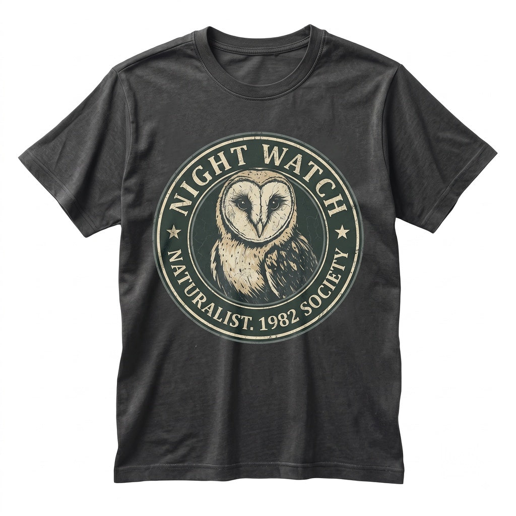 Cute Barn Owl Pocket Graphic Bird Lover Retro Night Animal Gift for Him Her Unisex TShirt