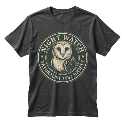 Cute Barn Owl Pocket Graphic Bird Lover Retro Night Animal Gift for Him Her Unisex TShirt