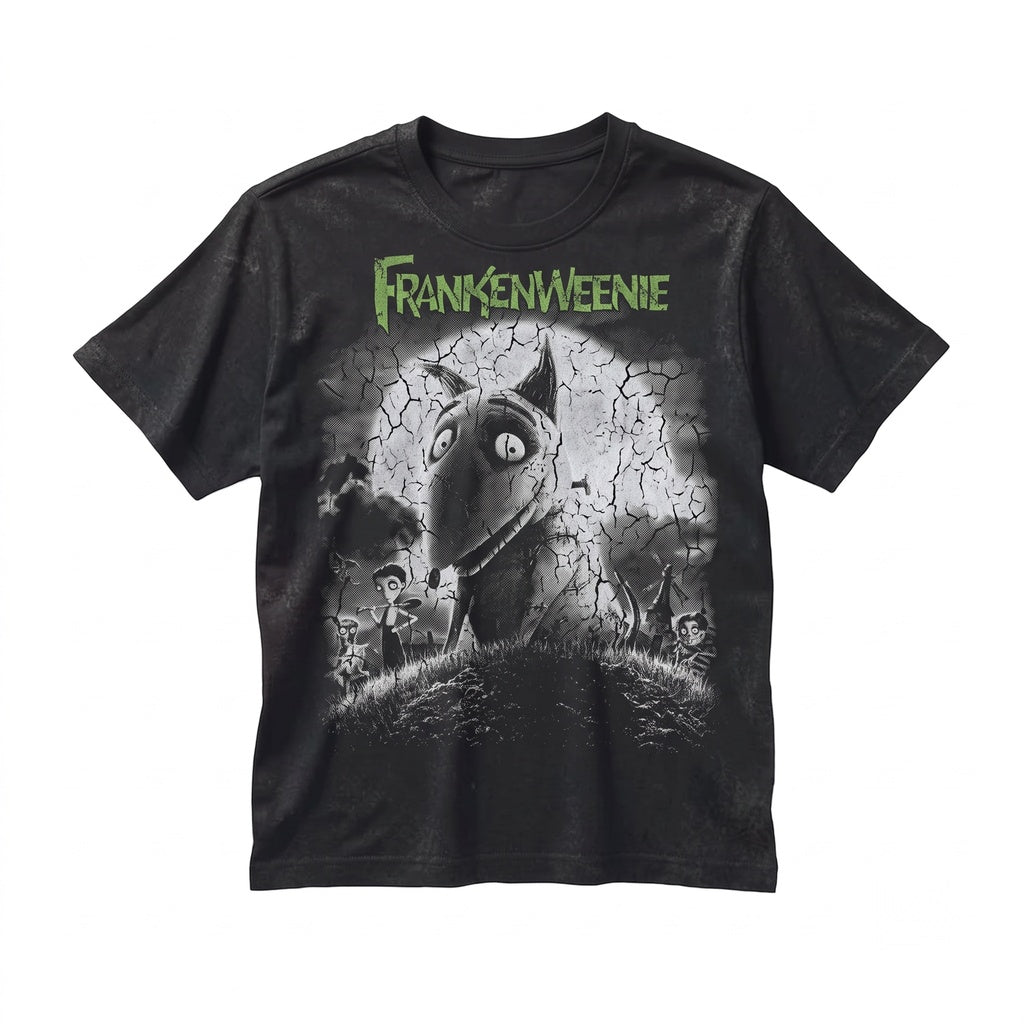 Oversized Frankenweenie Dog Halloween Spooky Party Costume Gothic Graphic Unisex TShirt