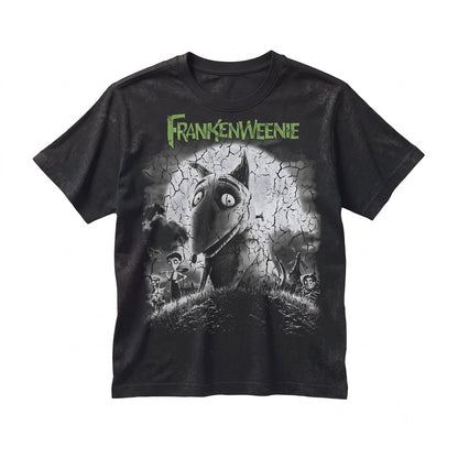 Oversized Frankenweenie Dog Halloween Spooky Party Costume Gothic Graphic Unisex TShirt