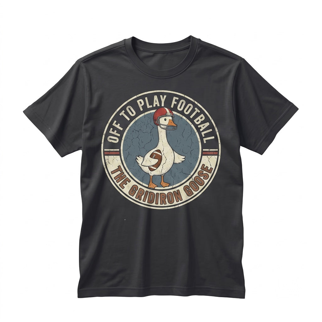 Off to Play Football Goose Funny Graphic Mom Dad Fathers Day Sports Present Unisex TShirt