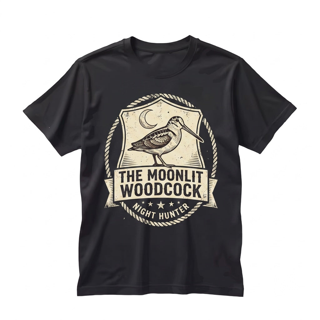 American Woodcock Timberdoodle Vintage Cosmic Moon Galaxy Birder Gift Graphic Unisex TShirt